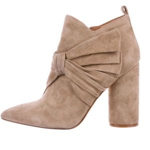 Sigerson Morrison Kiran Suede Bow Heeled Booties